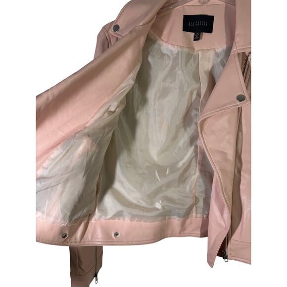 Blu Pepper Vegan Leather Moto Jacket Size M - Picture 5 of 6